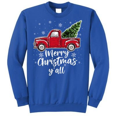 Merry Christmas Yall Great Gift Red Truck Christmas Pajama Xmas Gift Sweatshirt