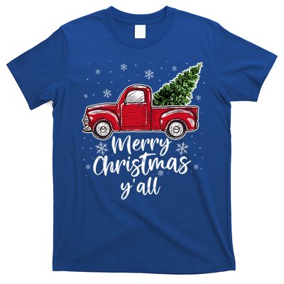 Merry Christmas Yall Great Gift Red Truck Christmas Pajama Xmas Gift T-Shirt