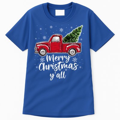 Merry Christmas Yall Great Gift Red Truck Christmas Pajama Xmas Gift Tall T-Shirt