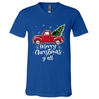 Merry Christmas Yall Great Gift Red Truck Christmas Pajama Xmas Gift V-Neck T-Shirt