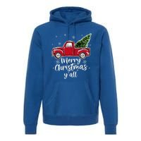 Merry Christmas Yall Great Gift Red Truck Christmas Pajama Xmas Gift Premium Hoodie