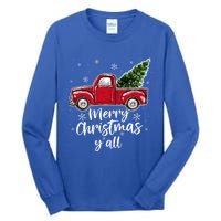 Merry Christmas Yall Great Gift Red Truck Christmas Pajama Xmas Gift Tall Long Sleeve T-Shirt