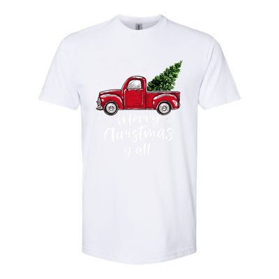 Merry Christmas Yall Great Gift Red Truck Christmas Pajama Xmas Gift Softstyle CVC T-Shirt