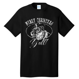 Merry Christmas Y'all Country Cowboy Santa Claus  Tall T-Shirt