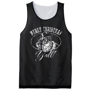 Merry Christmas Y'all Country Cowboy Santa Claus  Mesh Reversible Basketball Jersey Tank