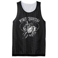 Merry Christmas Y'all Country Cowboy Santa Claus  Mesh Reversible Basketball Jersey Tank