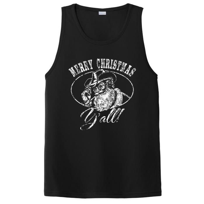 Merry Christmas Y'all Country Cowboy Santa Claus  PosiCharge Competitor Tank