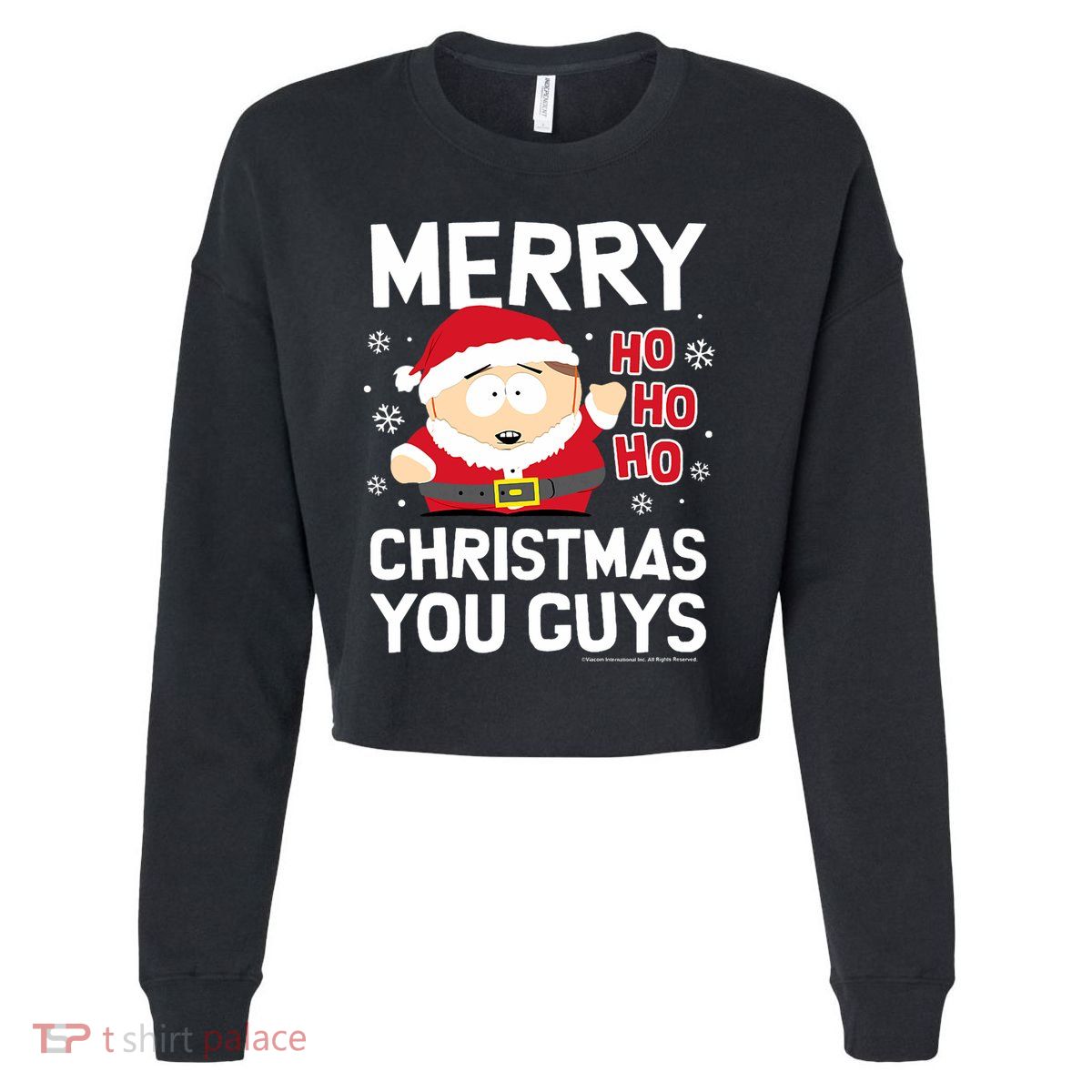 Merry Christmas You Guys Cropped Pullover Crew