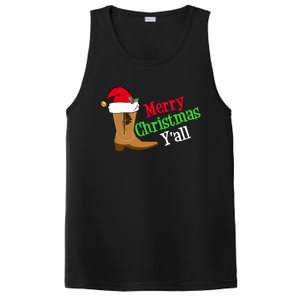 Merry Christmas YAll Funny Texas Cow Holiday Gift PosiCharge Competitor Tank