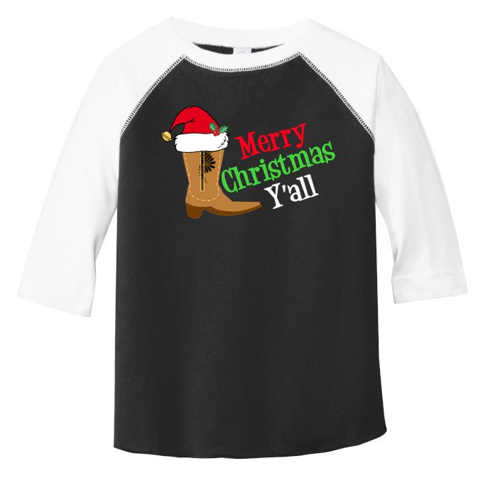 Merry Christmas YAll Funny Texas Cow Holiday Gift Toddler Fine Jersey T-Shirt