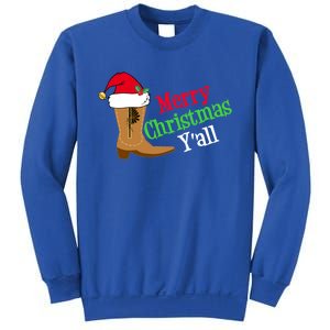 Merry Christmas YAll Funny Texas Cow Holiday Gift Sweatshirt