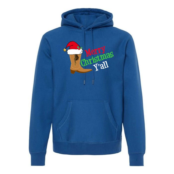 Merry Christmas YAll Funny Texas Cow Holiday Gift Premium Hoodie