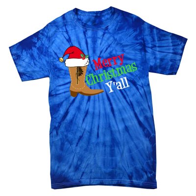 Merry Christmas YAll Funny Texas Cow Holiday Gift Tie-Dye T-Shirt