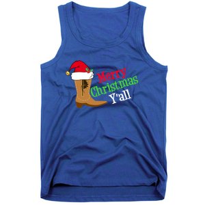 Merry Christmas YAll Funny Texas Cow Holiday Gift Tank Top