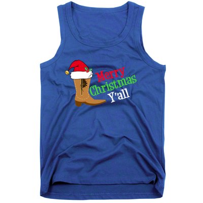 Merry Christmas YAll Funny Texas Cow Holiday Gift Tank Top