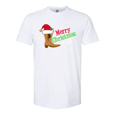 Merry Christmas YAll Funny Texas Cow Holiday Gift Softstyle CVC T-Shirt