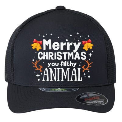 Merry Christmas You Filthy Animal Flexfit Unipanel Trucker Cap