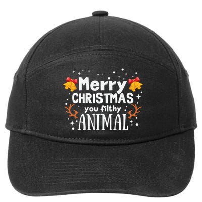 Merry Christmas You Filthy Animal 7-Panel Snapback Hat