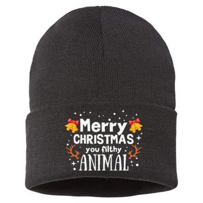 Merry Christmas You Filthy Animal Sustainable Knit Beanie