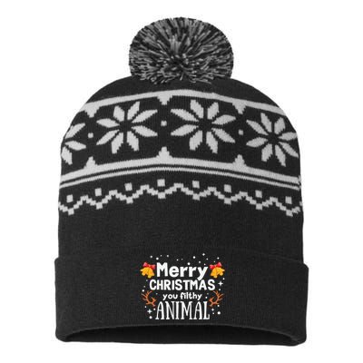 Merry Christmas You Filthy Animal USA-Made Snowflake Beanie