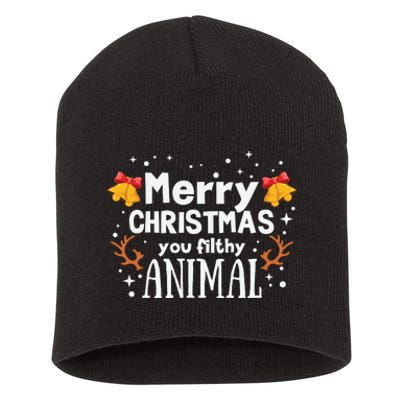 Merry Christmas You Filthy Animal Short Acrylic Beanie