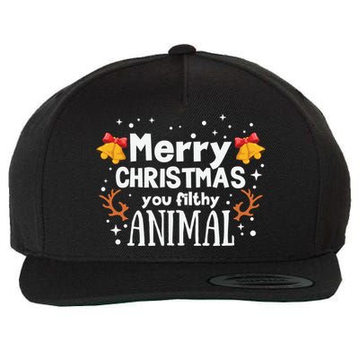 Merry Christmas You Filthy Animal Wool Snapback Cap