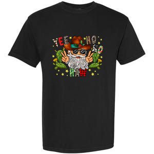 Merry Christmas Yee Ho Ho Haw Santa Cowhide Western Country Garment-Dyed Heavyweight T-Shirt