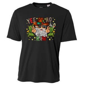 Merry Christmas Yee Ho Ho Haw Santa Cowhide Western Country Cooling Performance Crew T-Shirt