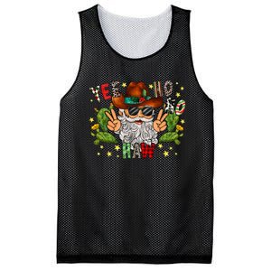 Merry Christmas Yee Ho Ho Haw Santa Cowhide Western Country Mesh Reversible Basketball Jersey Tank