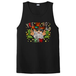 Merry Christmas Yee Ho Ho Haw Santa Cowhide Western Country PosiCharge Competitor Tank