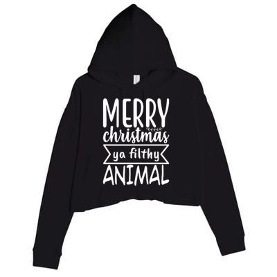 Merry Christmas Ya Filthy Animal Funny Holiday Crop Fleece Hoodie