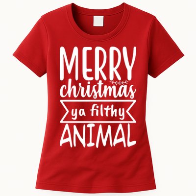 Merry Christmas Ya Filthy Animal Funny Holiday Womens T-Shirt