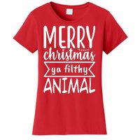 Merry Christmas Ya Filthy Animal Funny Holiday Women's T-Shirt