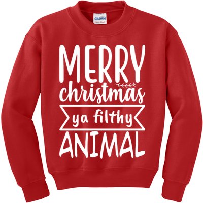 Merry Christmas Ya Filthy Animal Funny Holiday Kids Sweatshirt