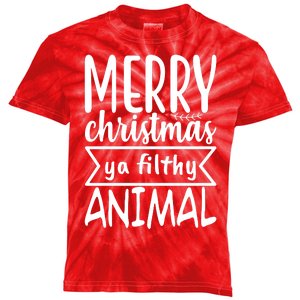 Merry Christmas Ya Filthy Animal Funny Holiday Kids Tie-Dye T-Shirt