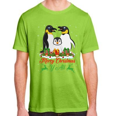 Merry Christmas Y All Family Matching Penguin Christmas Tree Gift Adult ChromaSoft Performance T-Shirt