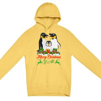 Merry Christmas Y All Family Matching Penguin Christmas Tree Gift Premium Pullover Hoodie