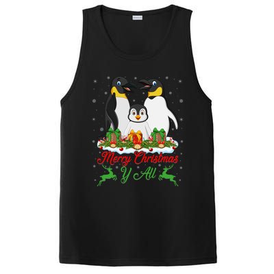 Merry Christmas Y All Family Matching Penguin Christmas Tree Gift PosiCharge Competitor Tank