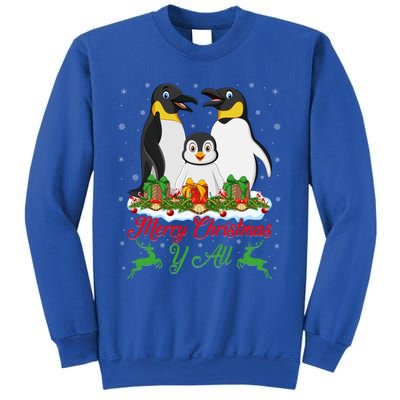 Merry Christmas Y All Family Matching Penguin Christmas Tree Gift Sweatshirt