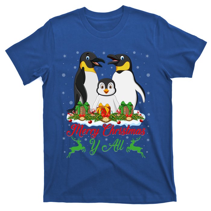 Merry Christmas Y All Family Matching Penguin Christmas Tree Gift T-Shirt