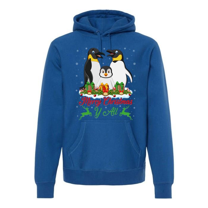 Merry Christmas Y All Family Matching Penguin Christmas Tree Gift Premium Hoodie