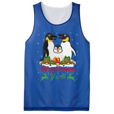 Merry Christmas Y All Family Matching Penguin Christmas Tree Gift Mesh Reversible Basketball Jersey Tank