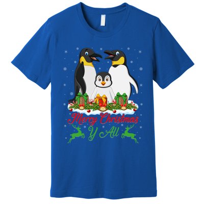 Merry Christmas Y All Family Matching Penguin Christmas Tree Gift Premium T-Shirt