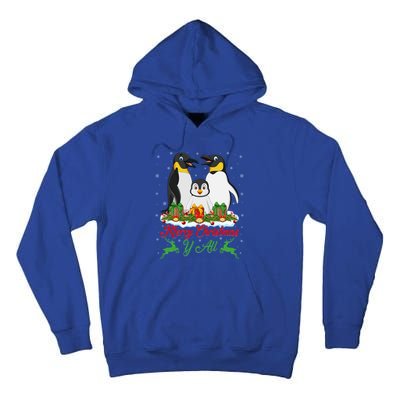 Merry Christmas Y All Family Matching Penguin Christmas Tree Gift Tall Hoodie