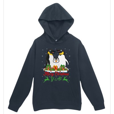 Merry Christmas Y All Family Matching Penguin Christmas Tree Gift Urban Pullover Hoodie