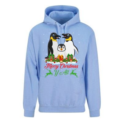 Merry Christmas Y All Family Matching Penguin Christmas Tree Gift Unisex Surf Hoodie