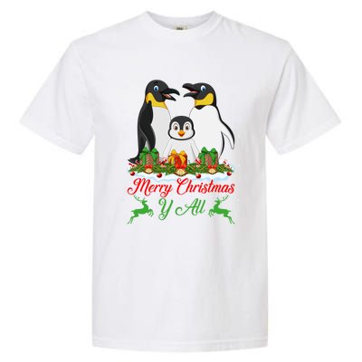 Merry Christmas Y All Family Matching Penguin Christmas Tree Gift Garment-Dyed Heavyweight T-Shirt