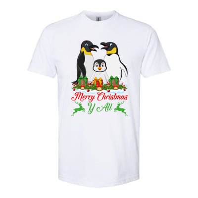 Merry Christmas Y All Family Matching Penguin Christmas Tree Gift Softstyle CVC T-Shirt