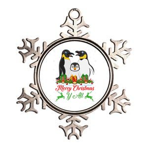 Merry Christmas Y All Family Matching Penguin Christmas Tree Gift Metallic Star Ornament