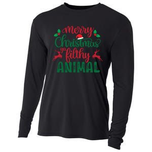 Merry Christmas Ya Filthy Animal Cooling Performance Long Sleeve Crew